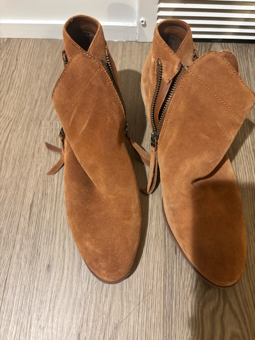 Sam Edelman Tan Suede Ankle Booties with Ankle Buckle